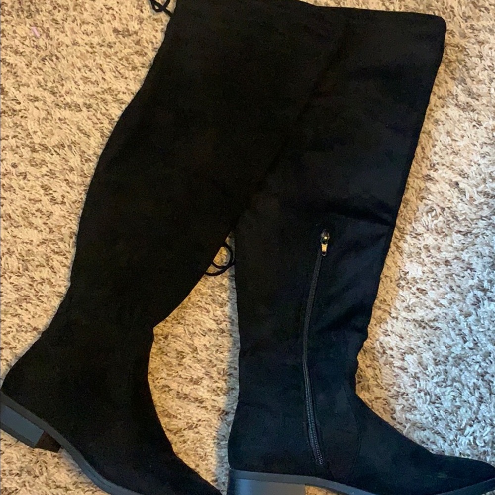 Black Flat Charlotte Russe Over-the-Knee Boots